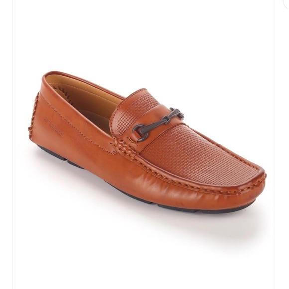 Aston Marc NWT Men's BROWN Perforated Moccasin Toe Driving Loafers Size 11 * - Picture 1 of 9